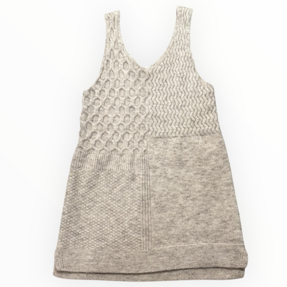 ZARA Wool Blend Cream Textured Mini Dress Sleeveless 11/12 11 12 L Warm Holiday